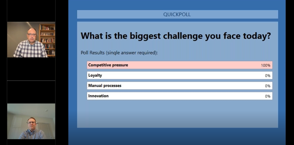 competitive pressure in grocery, webinar clip, audience poll